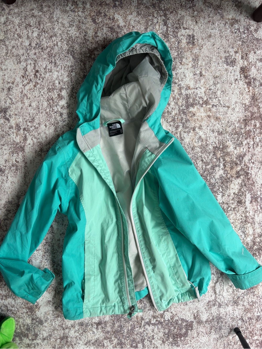 The North Face Girls' Teal & Mint Hooded Waterproof Jacket